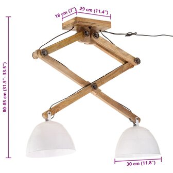 Plafondlamp 25 W E27 29x18x85 cm wit 8