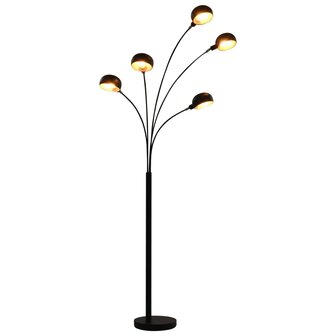 Lamp staand 5xE14 200 cm zwart en goud 1