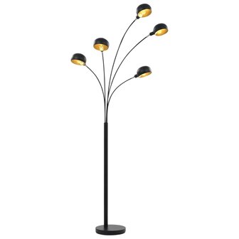 Lamp staand 5xE14 200 cm zwart en goud 2