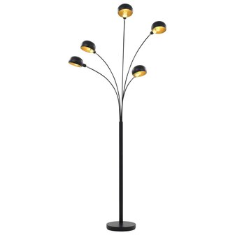 Lamp staand 5xE14 200 cm zwart en goud 3