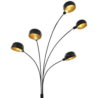 Lamp staand 5xE14 200 cm zwart en goud 5