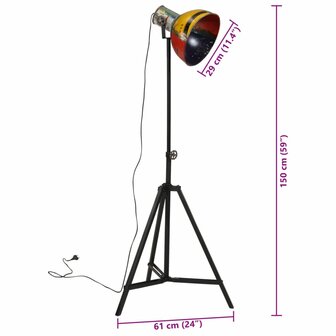 Vloerlamp 25 W E27 61x61x90/150 cm meerkleurig 11