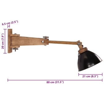 Wandlamp 25 W E27 zwart 10