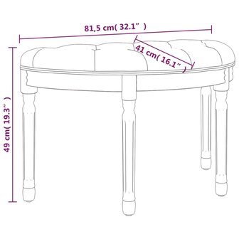 Bankje 81,5x41x49 cm fluweel donkergrijs 8