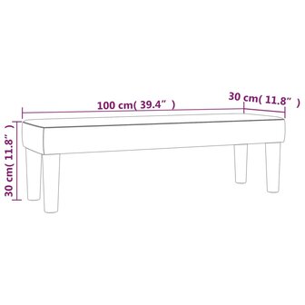 Bankje 100x30x30 cm kunstleer wit 7