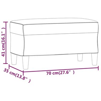 Bankje 70x35x41 cm stof zwart 7