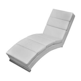 Chaise longue kunstleer wit 1