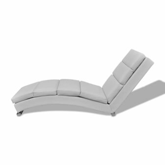 Chaise longue kunstleer wit 4