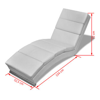 Chaise longue kunstleer wit 5