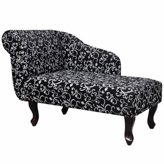 Chaise longue stof zwart en wit 1