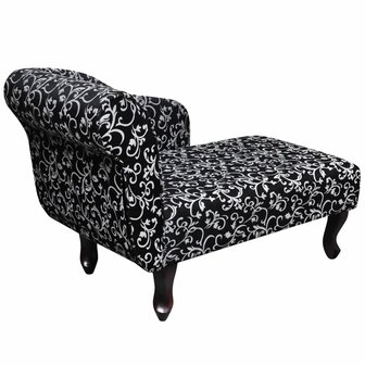 Chaise longue stof zwart en wit 3