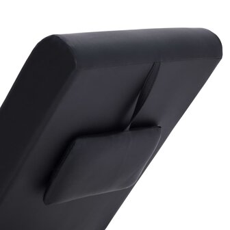 Massage chaise longue met kussen kunstleer zwart 6