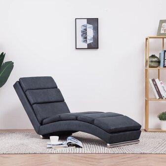 Chaise longue kunstsu&egrave;de grijs 1