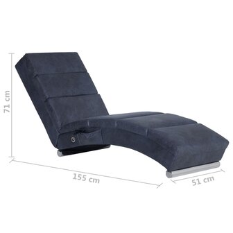 Massage chaise longue kunstsu&egrave;de grijs 10