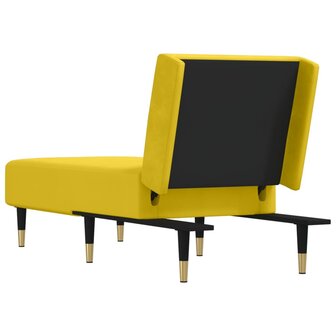 Chaise longue fluweel geel 5