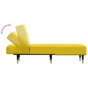 Chaise longue fluweel geel 6