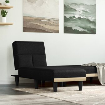 Chaise longue stof zwart 1