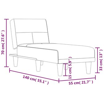 Chaise longue stof zwart 9