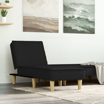 Chaise longue stof zwart 1