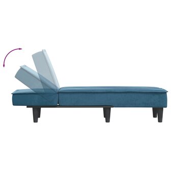 Chaise longue fluweel blauw 6