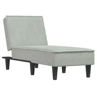 Chaise longue fluweel lichtgrijs 2