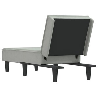 Chaise longue fluweel lichtgrijs 5