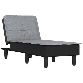 Chaise longue stof lichtgrijs 2