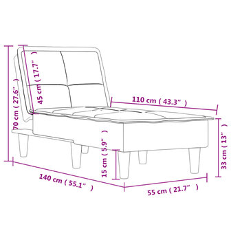 Chaise longue stof donkergrijs 10