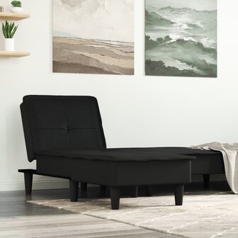 Chaise longue stof zwart 1