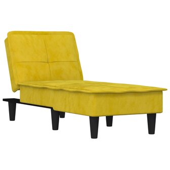 Chaise longue fluweel geel 2