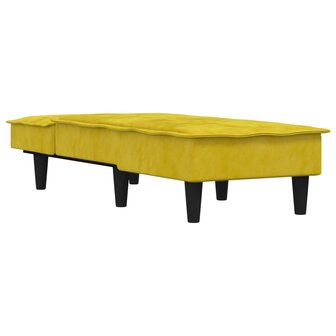 Chaise longue fluweel geel 3