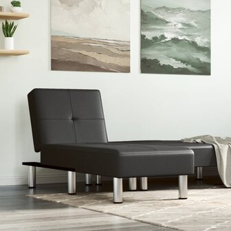 Chaise longue kunstleer zwart 1