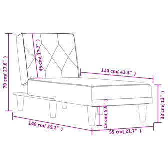 Chaise longue stof donkergrijs 9