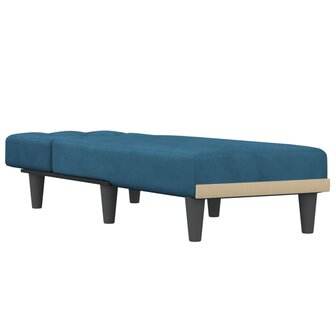 Chaise longue fluweel blauw 3