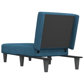 Chaise longue fluweel blauw 5