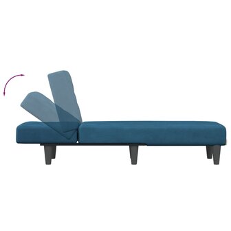 Chaise longue fluweel blauw 6