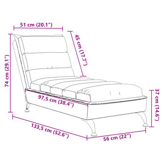 Chaise longue met kussens stof lichtgrijs 9