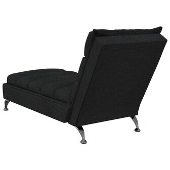 Chaise longue met kussens stof zwart 6