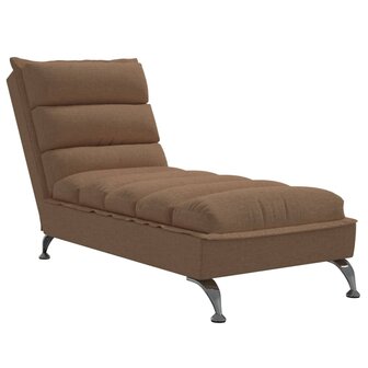 Chaise longue met kussens stof bruin 2