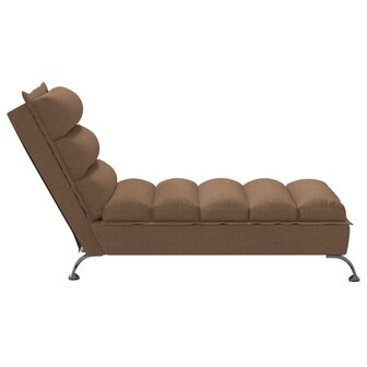 Chaise longue met kussens stof bruin 5