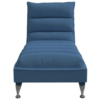 Chaise longue met kussens stof blauw 4