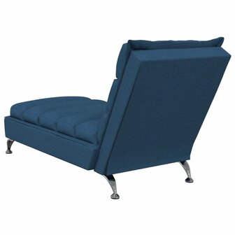 Chaise longue met kussens stof blauw 6