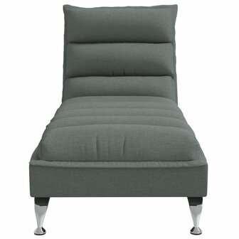 Massage chaise longue met kussens stof donkergrijs 4