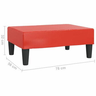 Voetenbank 78x56x32 cm kunstleer rood  6