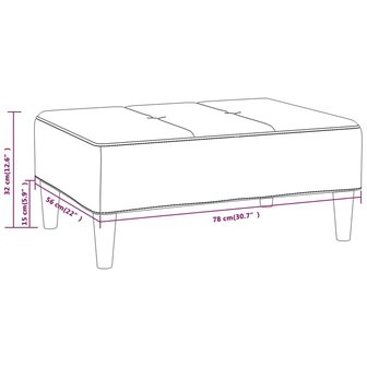 Voetenbank 78x56x32 cm stof zwart 7