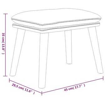 Voetenbank 45x29,5x35 cm fluweel donkergrijs 6