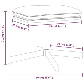 Voetenbank 60x60x36 cm fluweel bruin 6