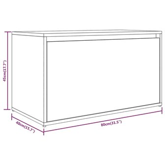 Halbankje 80x40x45 cm bewerkt hout gerookt eikenkleurig 9