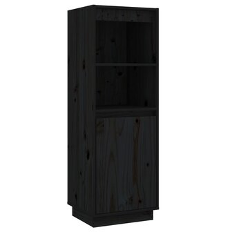 Hoge kast 37x34x110 cm massief grenenhout zwart 2