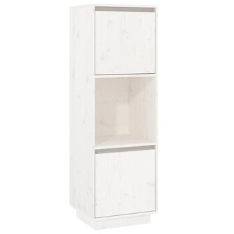 Hoge kast 38x35x117 cm massief grenenhout wit 2